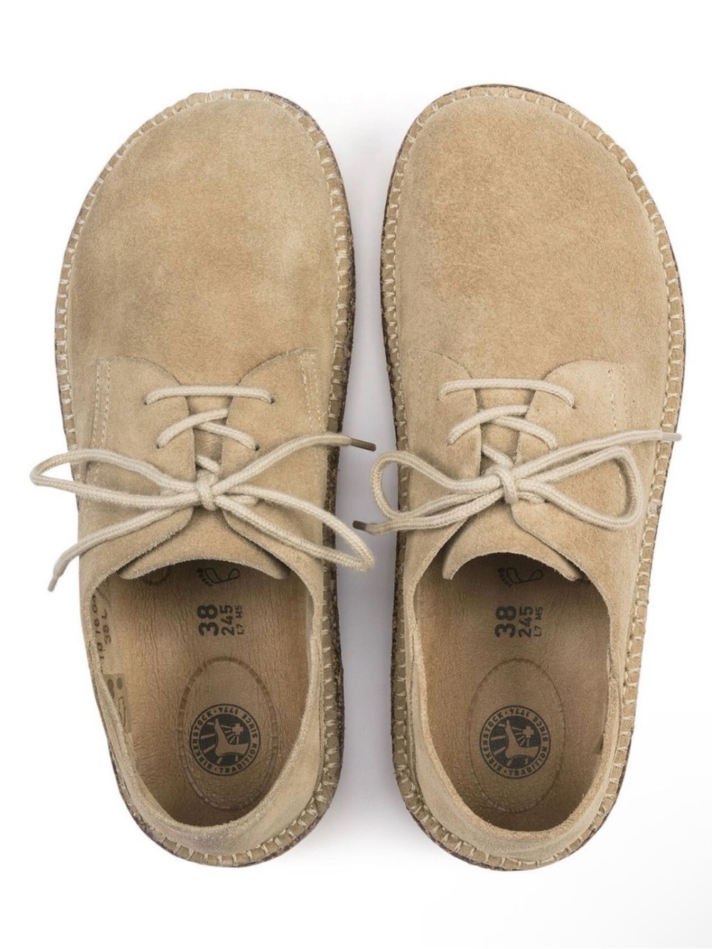Birkenstock Gary Suede Lace Up Shoes Taupe Sand Flats EU 39 US L8 M6